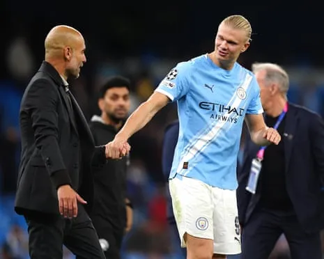 Erling Haaland Enters Elite Champions League 50-Goal Club, Hailed by Guardiola as Ronaldo and Messi's Equal